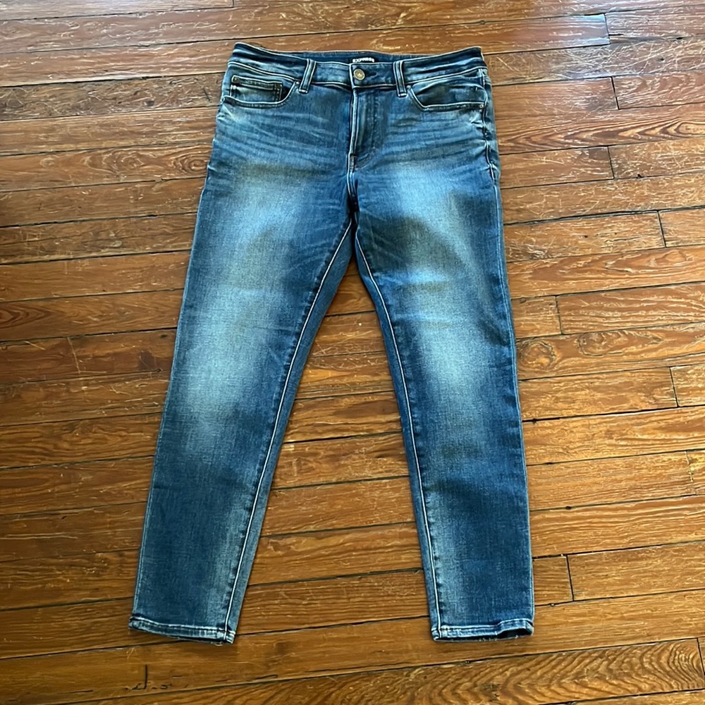 Express men’s 31 x 30 Athletic skinny light wash denim jeans blue